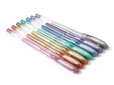 uni-ball Stylo roller encre gel SIGNO Métal UM120NM, or