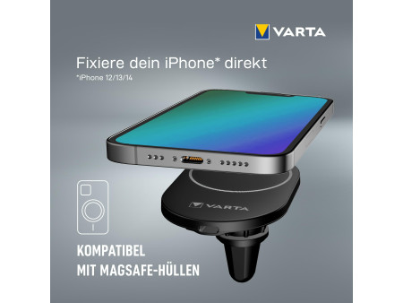 VARTA Chargeur Mag Pro Wireless Car Charger, noir