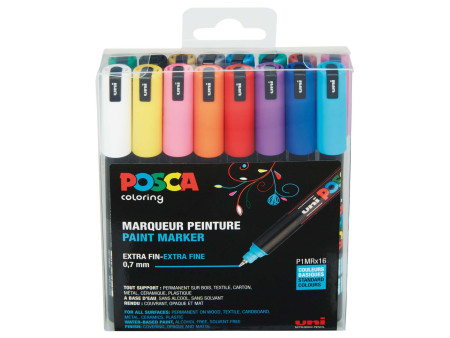 POSCA Marqueur à pigment PC-1MR, pochette de 16, assorti