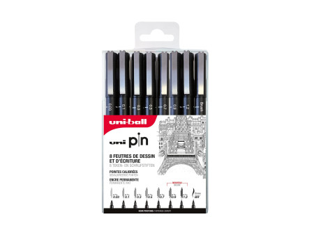 uni-ball Feutre technique PIN ASP010, set de 8