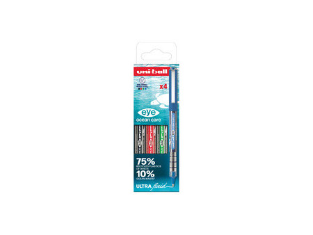 uni-ball Stylo roller eye ocean care 0.7, étui de 4