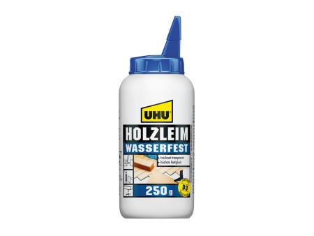 UHU colle à bois étanche D3, sans solvant, bouteille de 250g