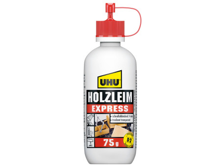UHU Colle à bois Express D2, sans solvant, 75 g en flacon