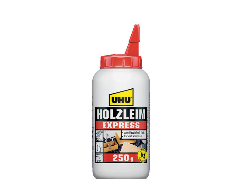 UHU Colle à bois Express D2, sans solvant, 250 g en flacon