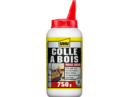 UHU Colle à bois Express D2, sans solvant, 750 g en flacon