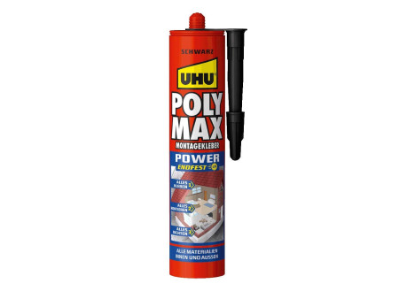 UHU Colle de montage POLYMAX POWER prise rapide, 425 g, noir