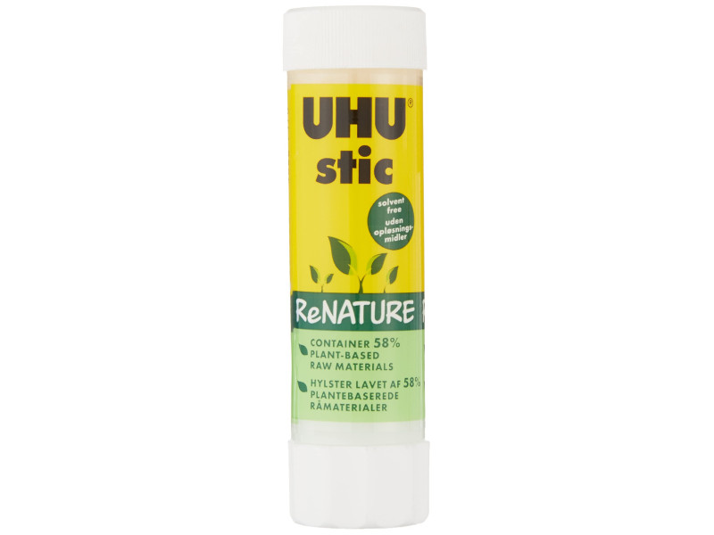 UHU Bâton de colle stic ReNature, sans solvants, 40 g, tube