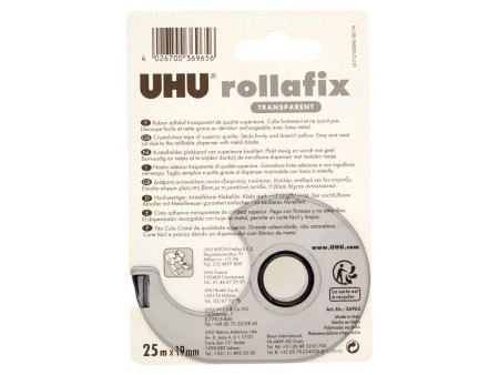 UHU Ruban adhésif rollafix avec dévidoir, transparent