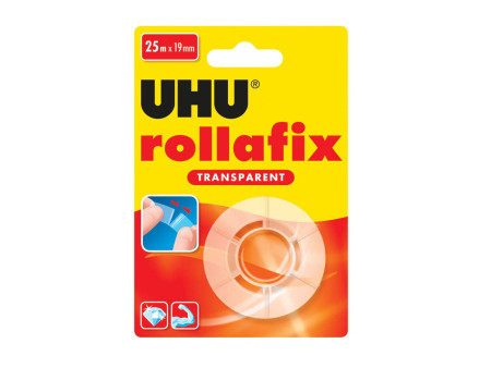 UHU Ruban adhésif rollafix 19 mm x 25 m, transparent