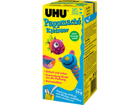 UHU Colle pour papier mâché, sans solvant, en poudre, 25 g