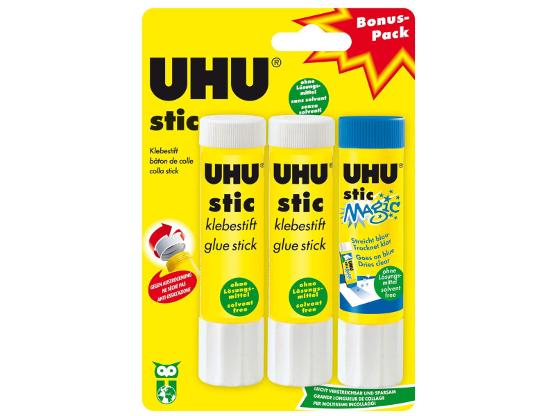 UHU Pack économique Bâtons de colle stic et stic Magic