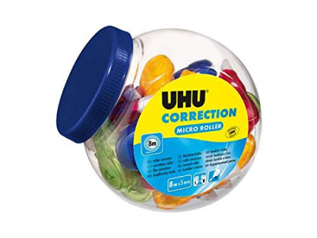 UHU Mini-rouleau correcteur jetable Micro, bonbonnière de 25