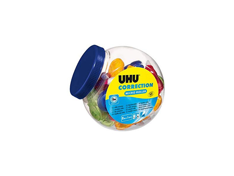 UHU Mini-rouleau correcteur jetable Micro, bonbonnière de 25