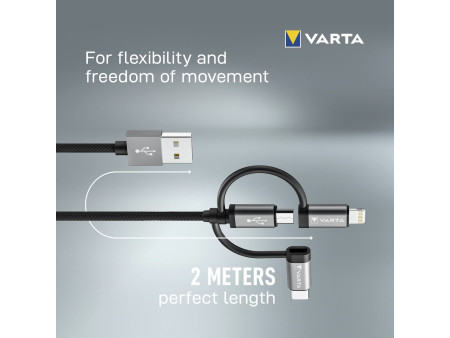 VARTA Câble de chargement Speed Charge & Sync cable 3en1