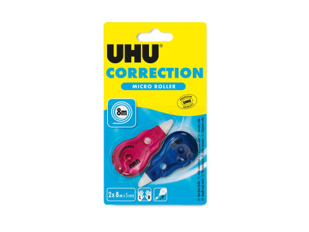 UHU Mini-rouleau correcteur jetable Micro, blister de 2