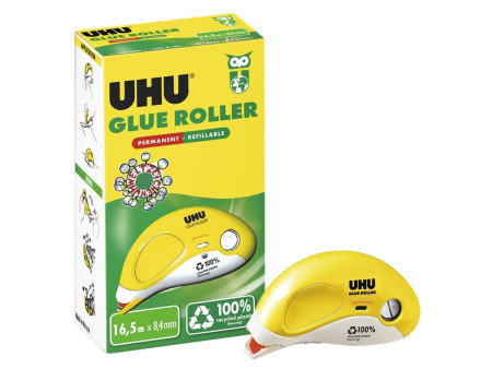 UHU Roller de colle GLUE Roller, permanent, 8,4 mm x 16,5 mm