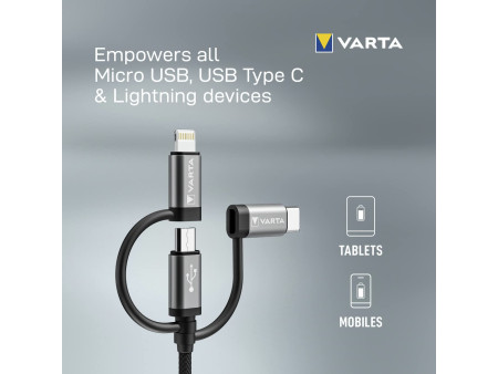 VARTA Câble de chargement Speed Charge & Sync cable 3en1