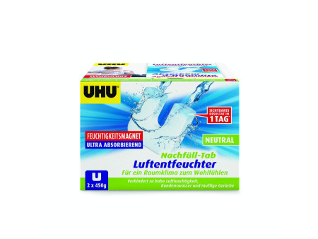 UHU Recharge NEUTRE pour absorbeur d'humidité, 2 x 450 g