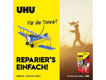 UHU Colle instantanée blitzschnell PLASTIK, 3 ml + 2 g