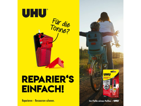 UHU Colle instantanée blitzschnell PLASTIK, 3 ml + 2 g
