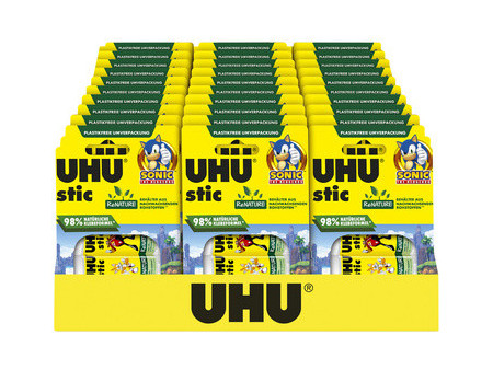 UHU Bâton de colle stic ReNature SONIC, présentoir de 30