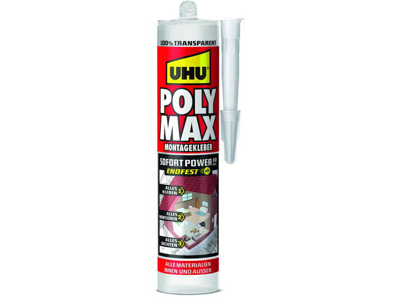 UHU Colle de montage POLYMAX prise immédiate, transparent