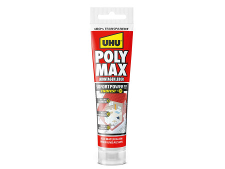 UHU Colle de montage POLYMAX prise immédiate, transparent