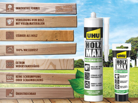UHU Colle pour constructions bois HOLZMAX, cartouche 380 g