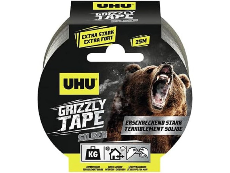 UHU Ruban adhésif toilé en PE GRIZZLY TAPE, 49 mm x 25 m