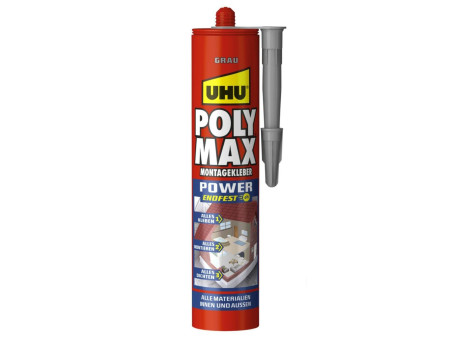 UHU Colle de montage POLYMAX POWER prise rapide, 425 g, gris