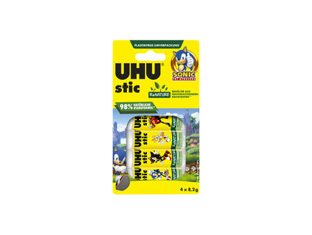 UHU Bâton de colle stic ReNATURE SONIC, 4x 8,2 g, blister