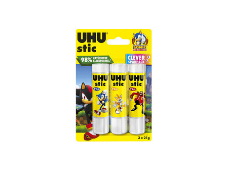 UHU Bâton de colle stic SONIC, 3 x 21 g, blister