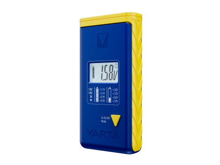 VARTA Testeur de piles, écran LCD, bleu/jaune
