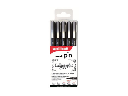 uni-ball Feutre technique PIN PF 'Calligraphy', set de 5