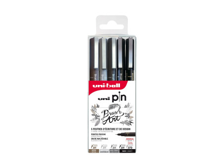 uni-ball Feutre technique PIN PF 'Brusch Art', set de 5