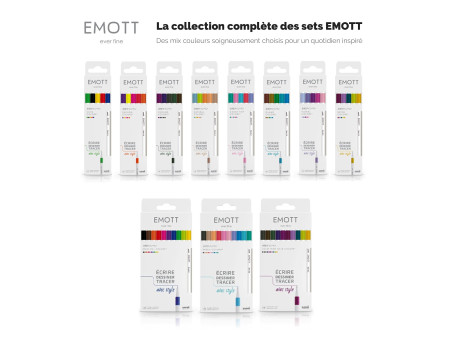 uni-ball Feutre EMOTT, set de 10 'Essential Colors'