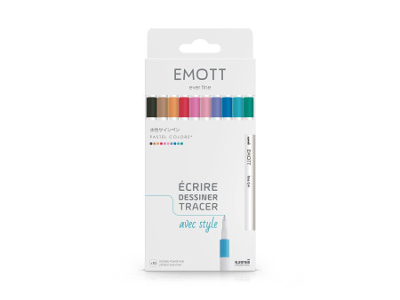 uni-ball Feutre EMOTT, set de 10 'Pastel Colors'