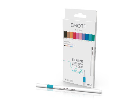 uni-ball Feutre EMOTT, set de 10 'Pastel Colors'