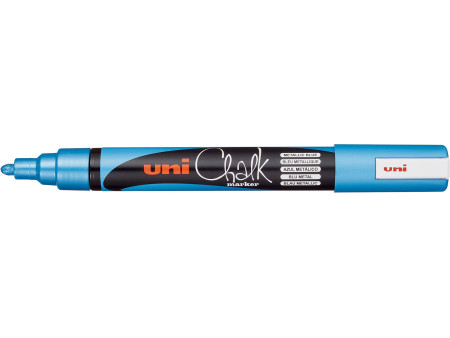 uni-ball Marqueur craie Chalk marker PWE5M, bleu métallique