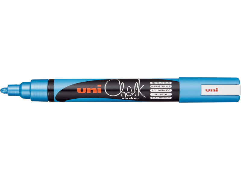 uni-ball Marqueur craie Chalk marker PWE5M, bleu métallique