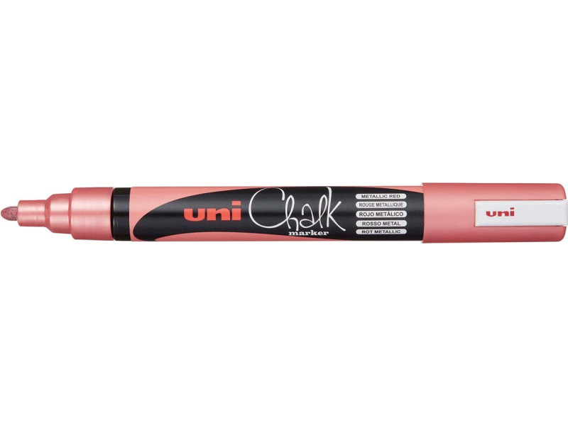 uni-ball Marqueur craie Chalk marker PWE5M, rouge métallique