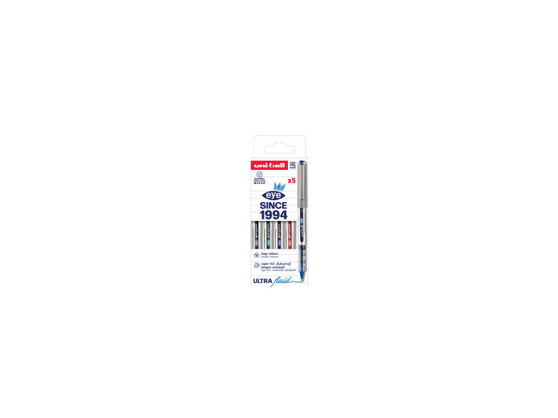 uni-ball Stylo roller eye fine UB157E PF, étui de 5, assorti