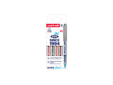 uni-ball Stylo roller eye fine UB157E PF, étui de 5, assorti