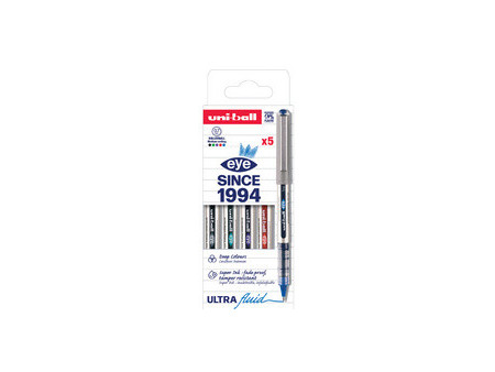 uni-ball Stylo roller eye fine UB157E PF, étui de 5, assorti