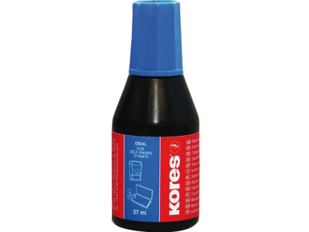 Kores Encre pour tampon encreur, contenu: 27 ml, bleu