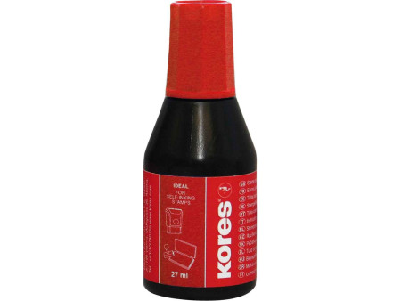 Kores Encre pour tampon encreur, contenu: 27 ml, rouge