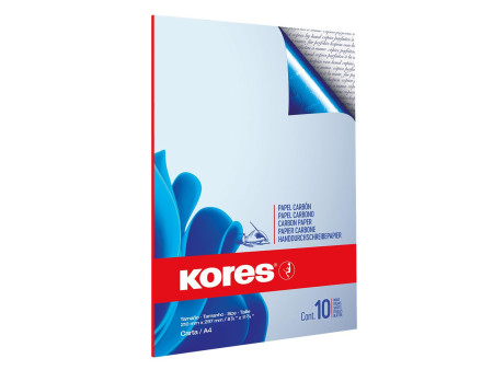 Kores papier carbone, format A4, 10 feuilles, bleu