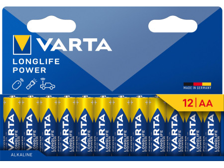 VARTA Pile alcaline 'LONGLIFE POWER', Mignon AA, pack de 12