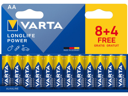 VARTA Pile alcaline 'LONGLIFE POWER', Mignon AA, 8+4