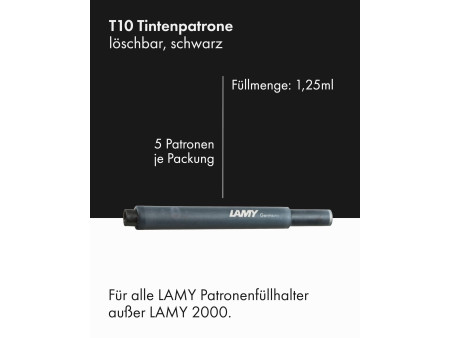 LAMY Cartouche d'encre grande capacité T10, noir